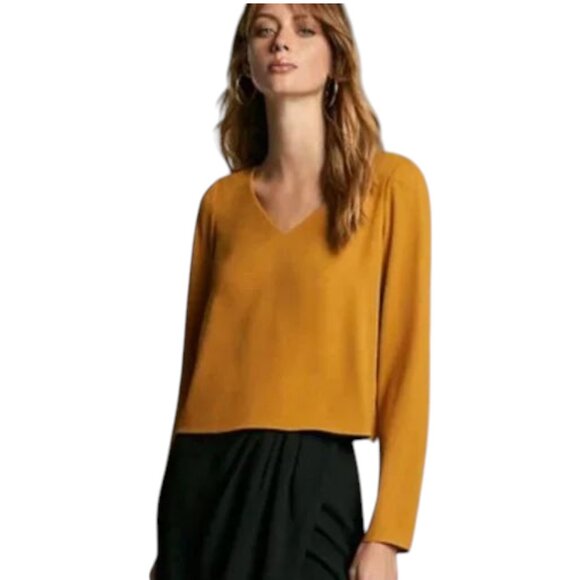 Aritzia Babaton Murphy Long-Sleeve V-Neck Blouse - Picture 1 of 6